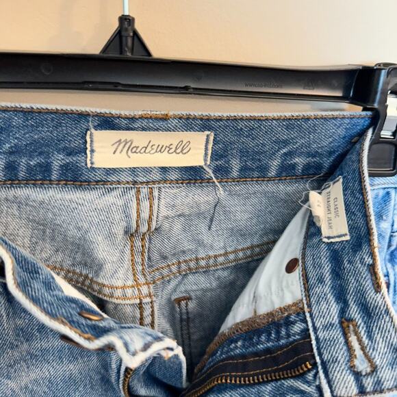 Madewell Classic Straight Jeans Destructed Edition Size 24 - Picture 8 of 14